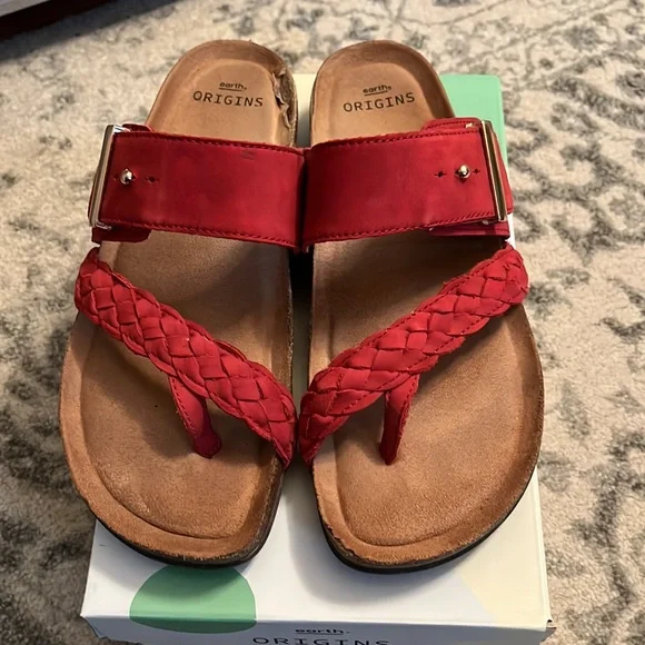 Earth Origins Red Nubuck Oneida Sandal - Size 9! - Picture 2 of 10